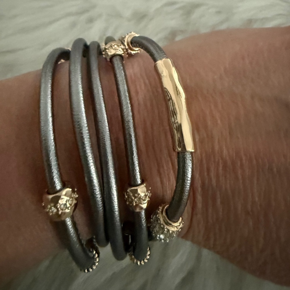 Chico's Grey & Gold 5 Layered Bracelet